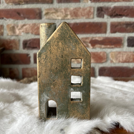 Waxinehouder huisje van steen