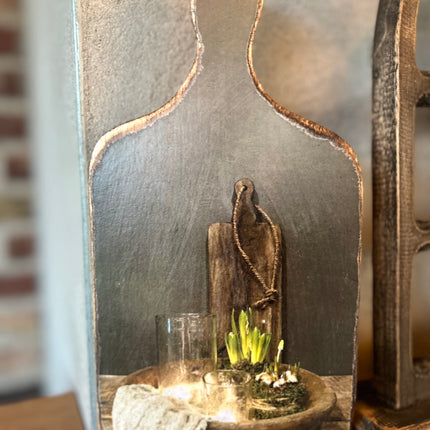 Houten plankje met print M