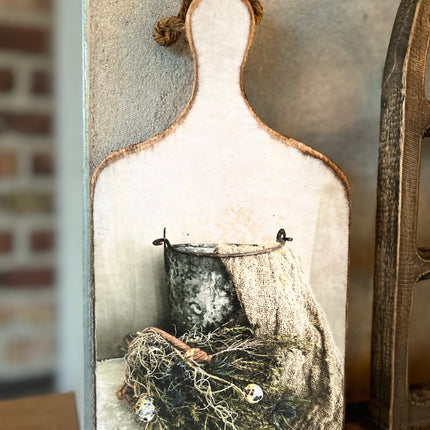 Houten plankje met print J