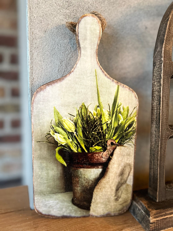 Houten plankje met print I