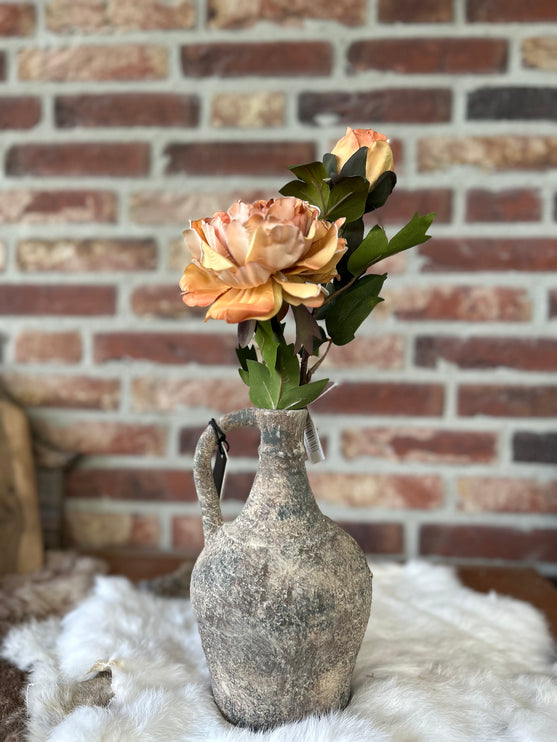 Kruik L Grijs met bloem