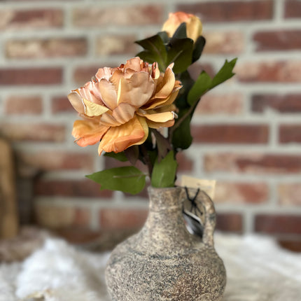 kruik M Grijs met bloem