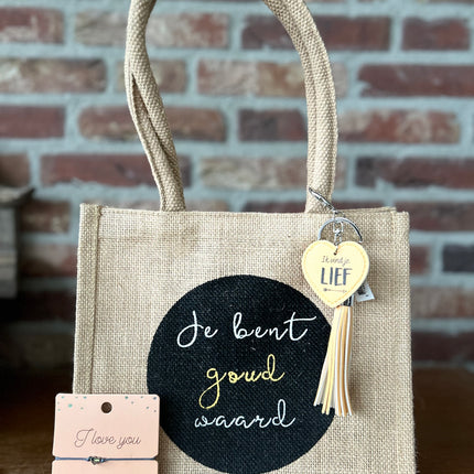 Cadeau Tas Je bent goud waard - Ik vind je lief
