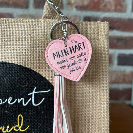 Cadeau Tas Je bent goud waard - Mijn hart maakt een salto van geluk als ik jou zie