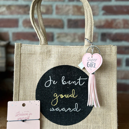 Cadeau Tas Je bent goud waard - Super Girl