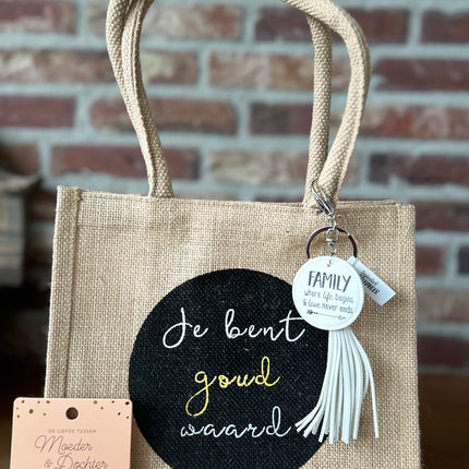 Cadeau Tas Je bent goud waard - Family where life begins & love never ends