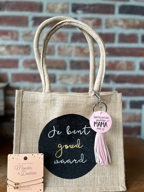 Cadeau Tas Je bent goud waard - Superblij met een geweldige mama zoals jij