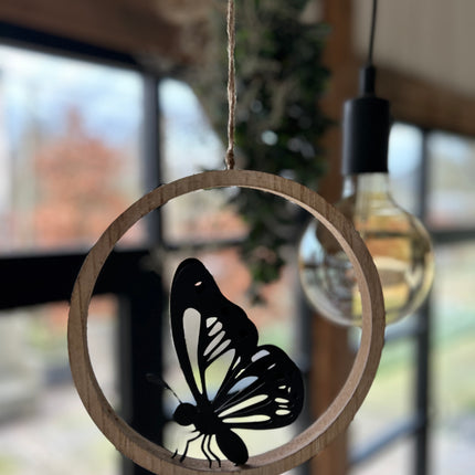 Hanger Vlinder - 22 cm - Zwart