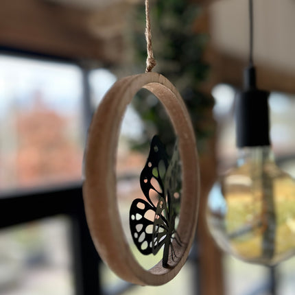 Hanger Vlinder - 22 cm - Zwart