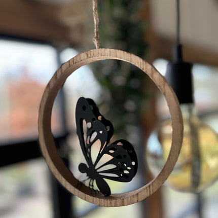 Hanger Vlinder - 22 cm - Zwart