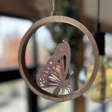 Hanger Vlinder - 15 cm - Roze