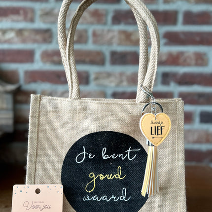 Cadeau Tas Je bent goud waard - Ik vind je lief