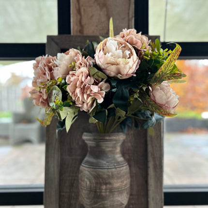 Wandpaneel met vaas en houten lijst - In 3 verschillende maten!