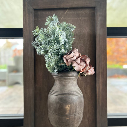 Wandpaneel met vaas en houten lijst - In 3 verschillende maten!