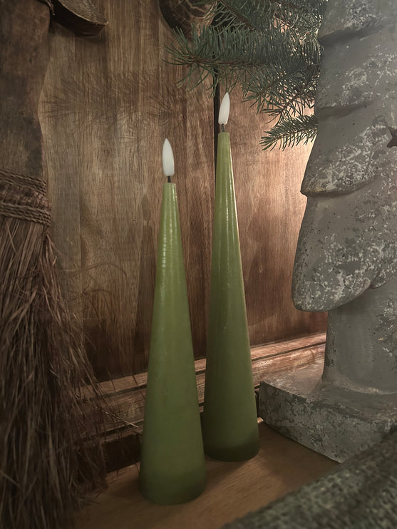 Kegelkaarsen Led - Set van 2 - Groen