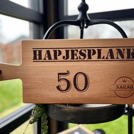 Serveerplank 50 jaar Abraham 49 cm