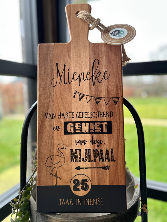 Serveerplank mijlpaal 25 jaar in dienst Gepersonaliseerd