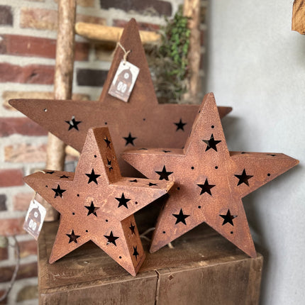 X mas star Roest L - Waxinehouder