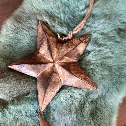 X mas Star van hout met bel