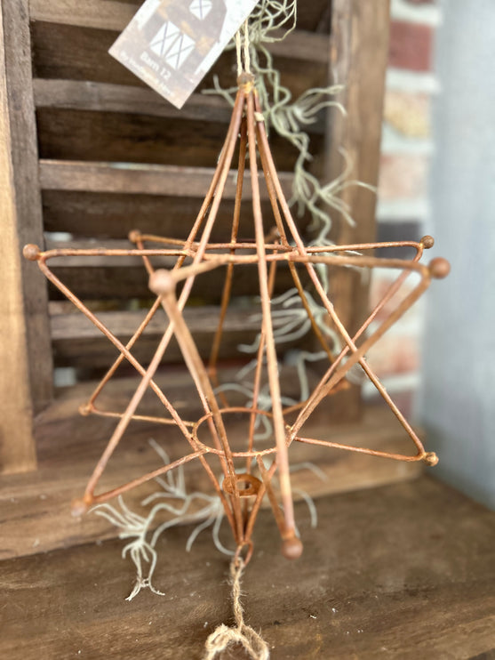 Roestkleurige 3D-ster hangend