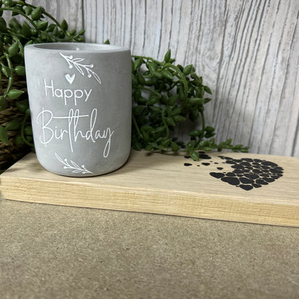 Cement candle - Happy birthday