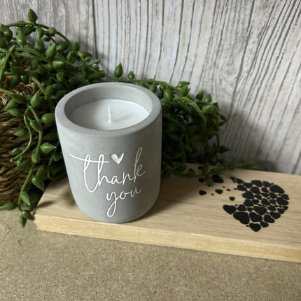 Cement candle - Thank you
