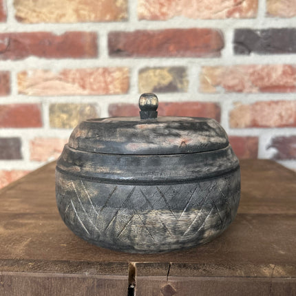 Houten potje met deksel