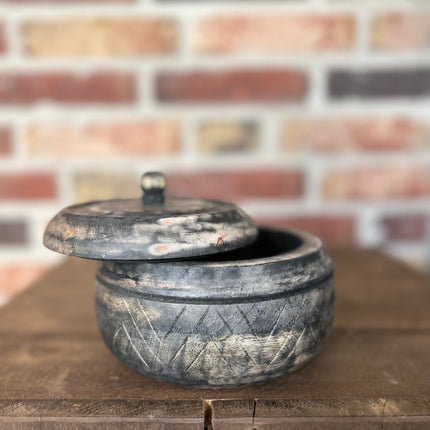 Houten potje met deksel