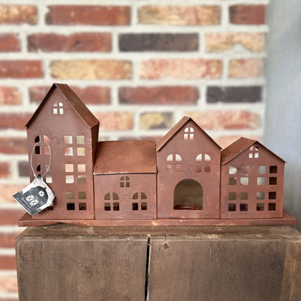Metalen Huisjesset van 4 Roest