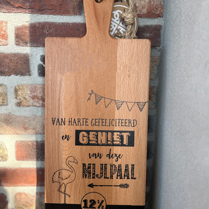 Serveerplank mijlpaal 12,5 jaar in dienst  Gepersonaliseerd