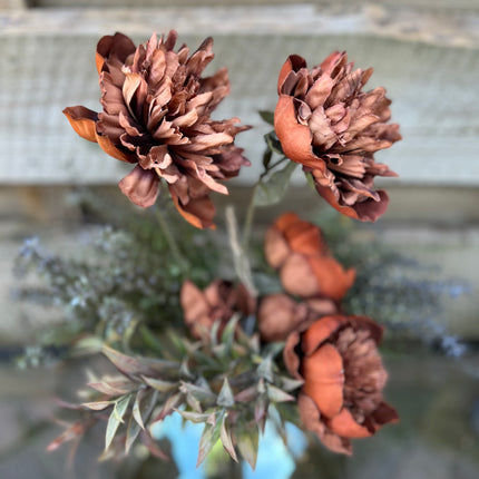 Vaas Glas compleet met bloemen-planten