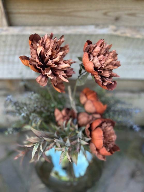 Vaas Glas compleet met bloemen-planten