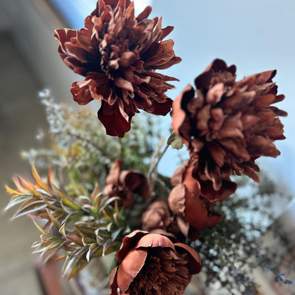 Vaas Glas compleet met bloemen-planten