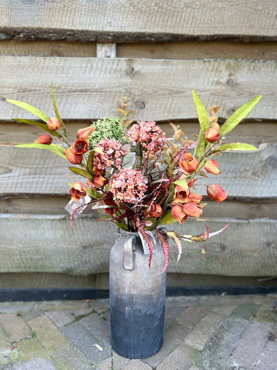 Kruik Hoog compleet met bloemen/planten