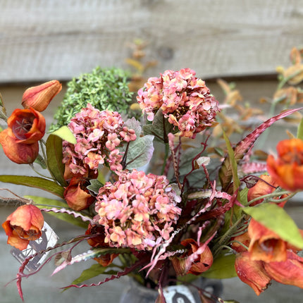 Kruik Hoog compleet met bloemen/planten