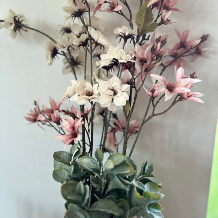 Vaas Geribbeld compleet met bloemen