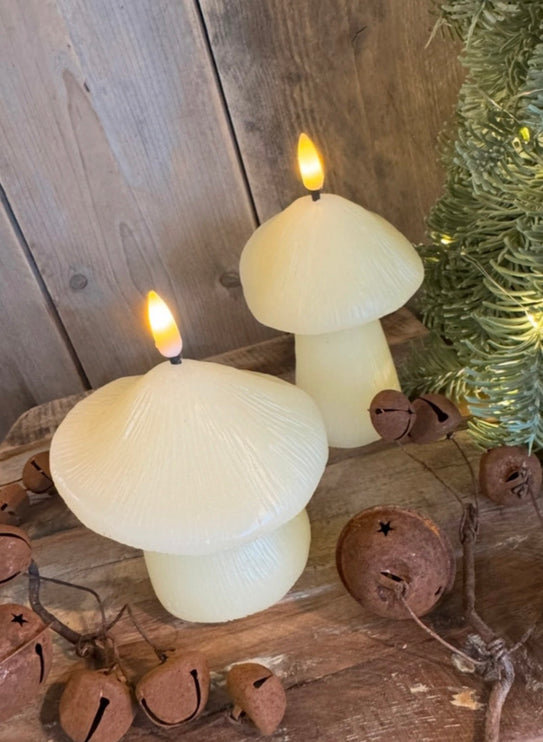 Paddenstoel kaars Led Wit/Creme of Zwart