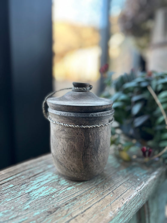 Houten potje met deksel