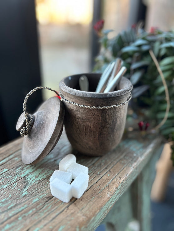 Houten potje met deksel