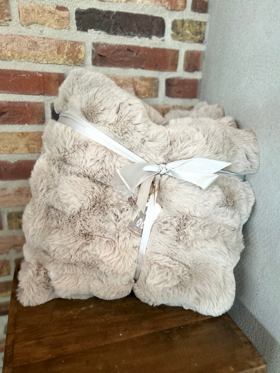 Fluffy faux fur plaid A