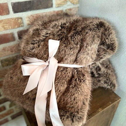 Fluffy faux fur plaid C