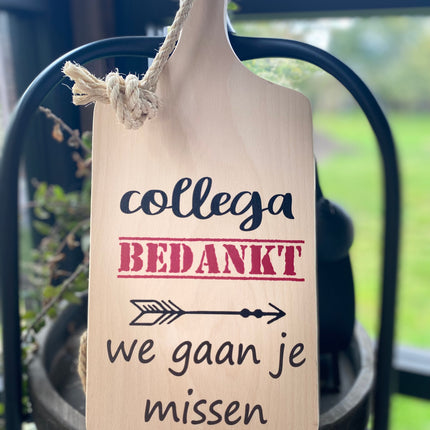 Serveerplankje 35 cm Bedankt Collega