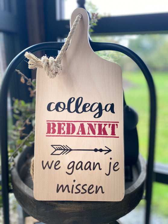 Serveerplankje 35 cm Bedankt Collega