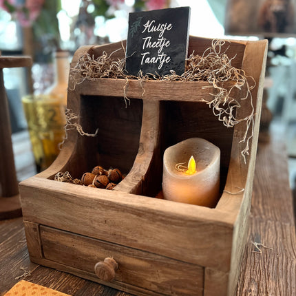 Grutterbak met laatje en vakjes