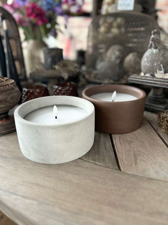 Led Candle Outdoor Cementkleur