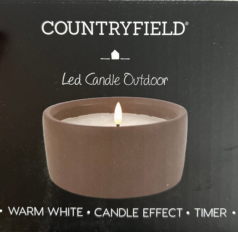 Led Candle Outdoor Cementkleur