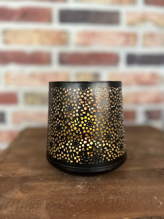 Waxinehouder Zwart/goud L