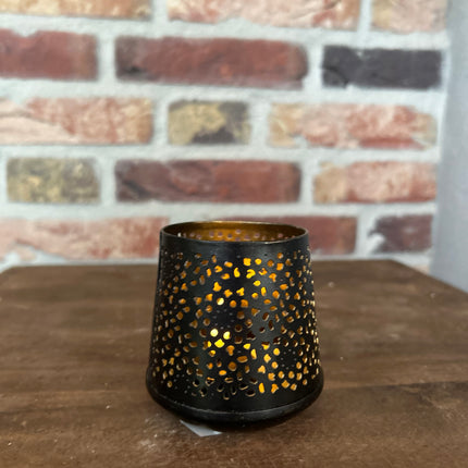 Waxinehouder Zwart/goud  S
