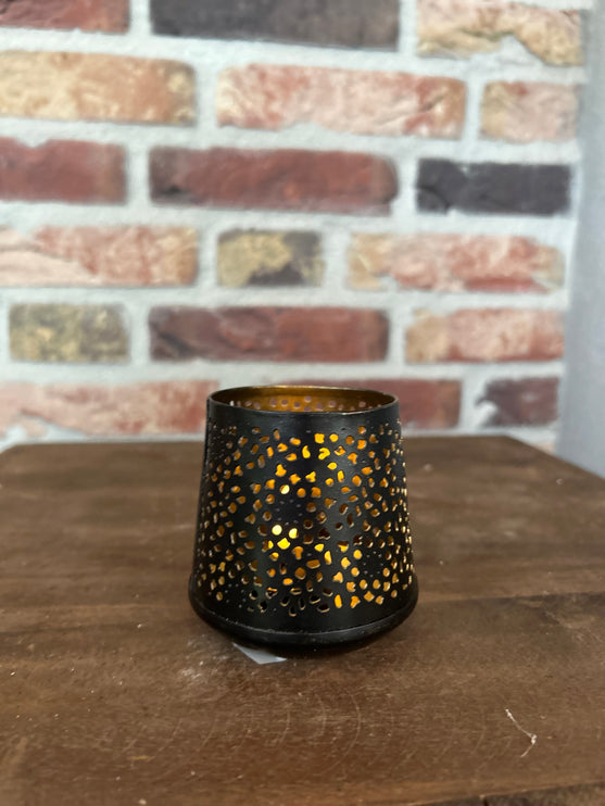 Waxinehouder Zwart/goud  S