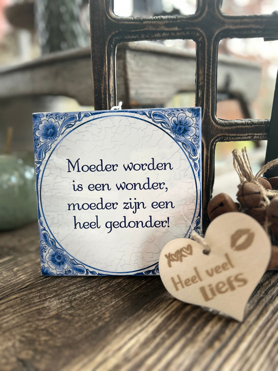 Tegels delfts blauw - Moeder/Gedonder